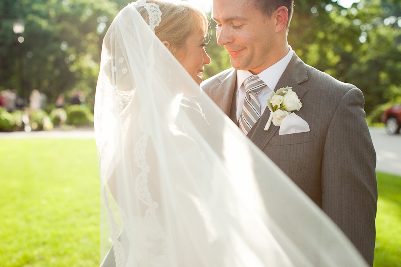 Bride and groom at their wedding at Cairnwood Estate in Bryn Athyn, PA.