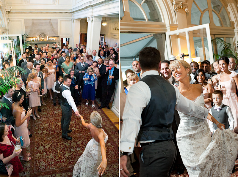 Bride and groom have their first dance at their estate wedding in Bryn Athyn, PA.