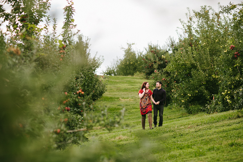 Linvilla Orchards is a beautiful rustic backdrop for any outdoor, fall engagement photo session.