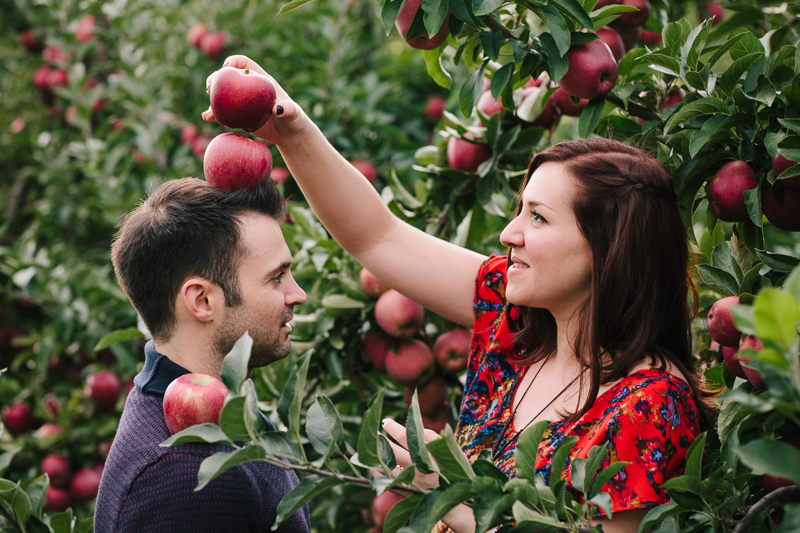 Engagement session spent apple picking at Linvilla Orchards in Media, PA.