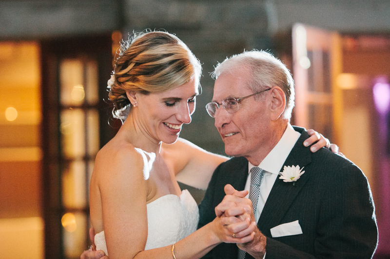 Bride dances with dad at her garden wedding at Morris Arboretum in Philly. 