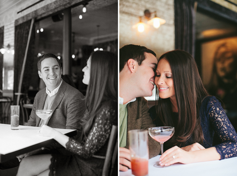 A candid and fun engagement session in a New York City bar.