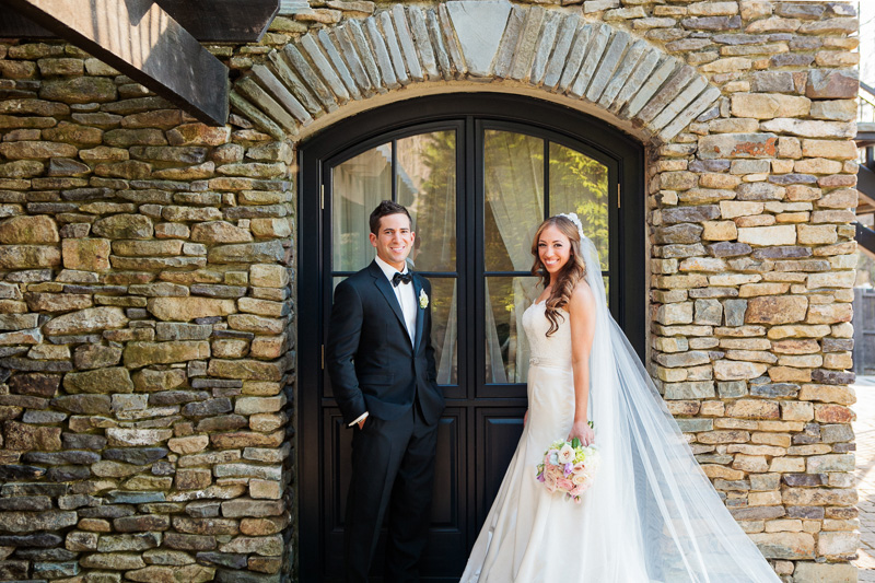 Modern bride and groom portraits before their wedding ceremony at the Lake House Inn in Perkasie, PA.