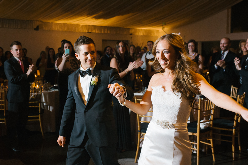 Bride and groom have their first dance at the rustic, yet modern Lake House Inn of Perkasie, PA.