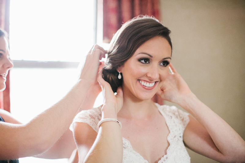 Modern bride gets ready for her wedding ceremony at Appleford Estate on the Main Line.