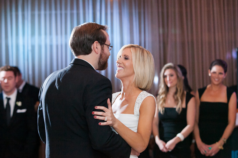 Bride and groom have their first dance at their estate wedding in Villanova, Pennsylvania.
