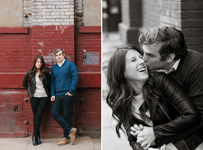 A unique, urban engagement session in Dumbo, Brooklyn in NYC, photos by Sweetwater Portraits.