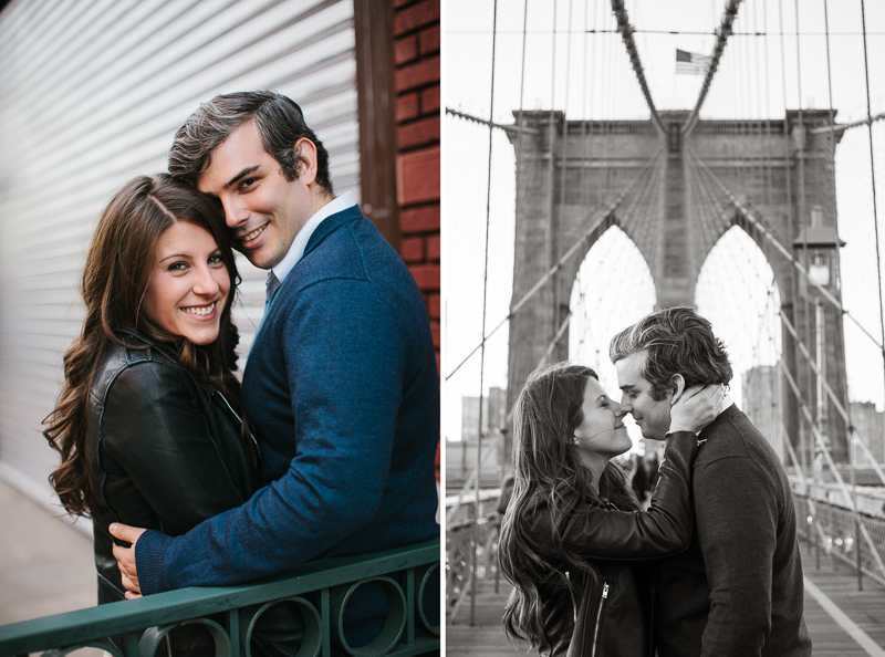 The Brooklyn bridge is a unique, alternative area to have an engagement session in New York City.