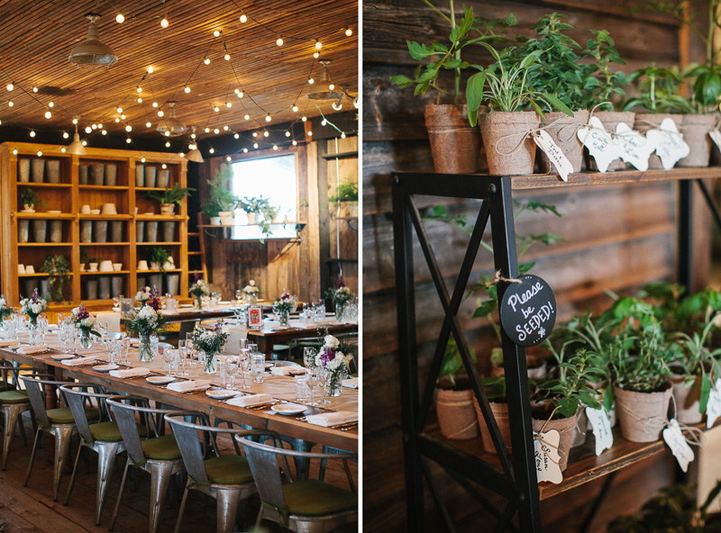 Terrain adds many rustic and vintage details to their stylized garden weddings.