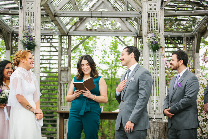 Intimate moments during this garden wedding ceremony at Terrain at Styers in Glen Mills, PA.
