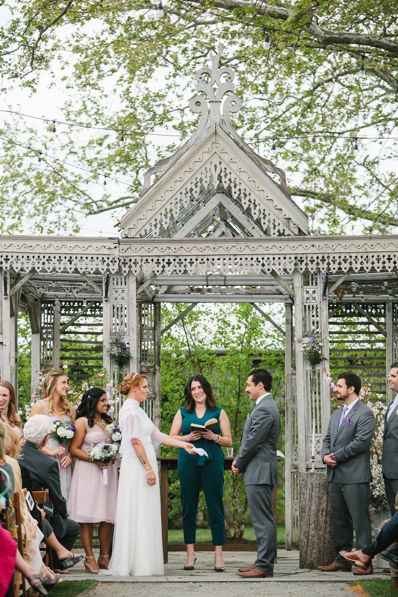 An Anthropologie inspired wedding ceremony outdoors at Terrain near Philadelphia.