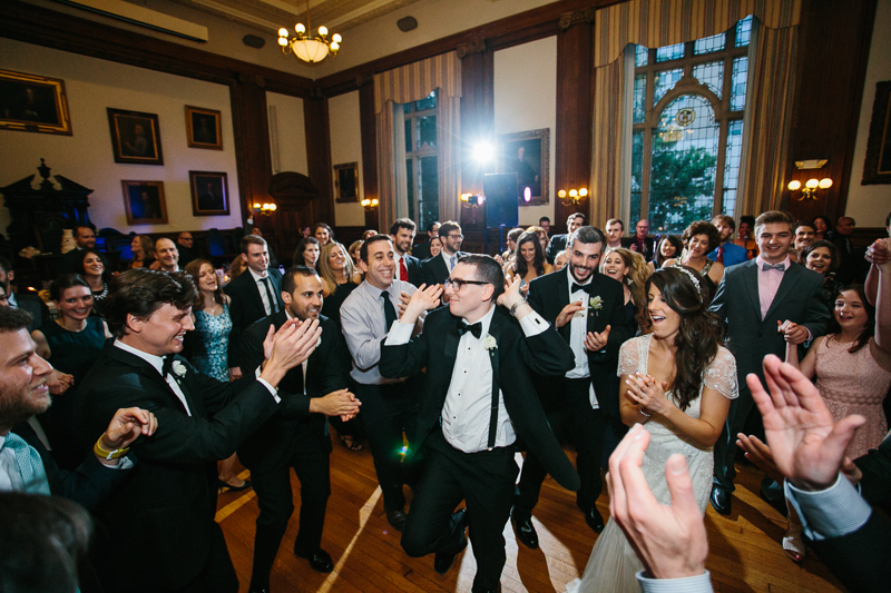 Guests dance at a wedding reception in Philadelphia