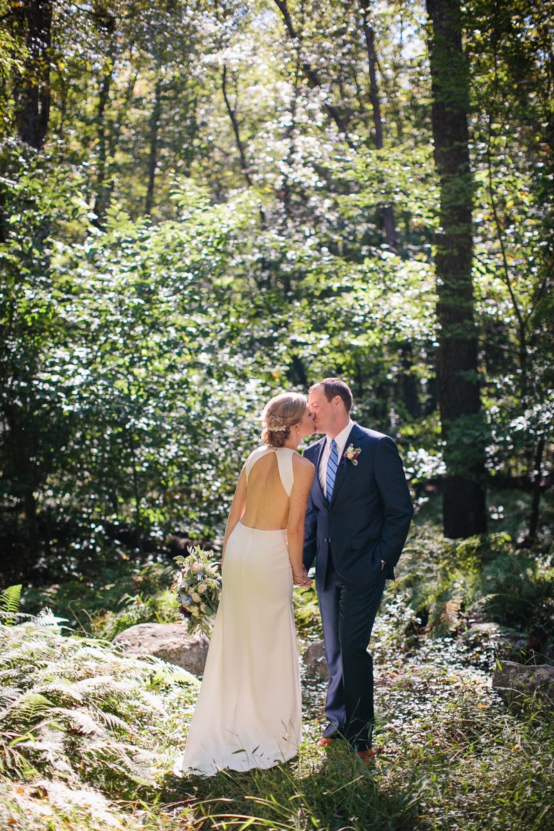 Bride and groom portraits in the beautiful Poconos, where Lake Naomi Club is located.