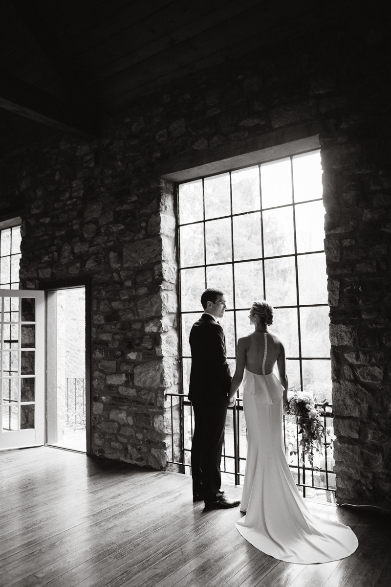Hollyhedge Estate wedding photo of bride in barn in Bucks County