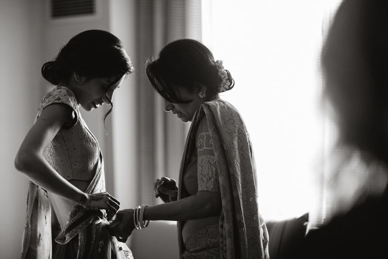Bride gets ready for her gorgeous Indian wedding.
