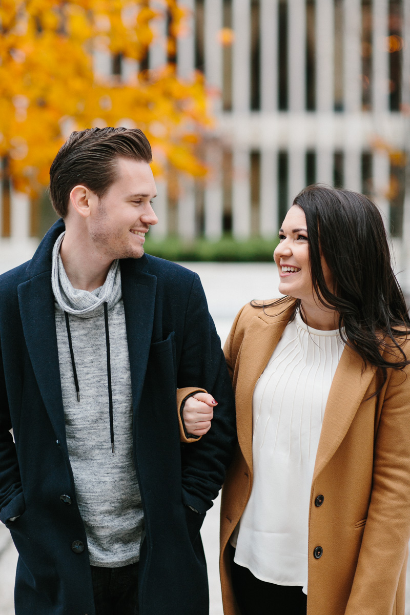 A fun and candid engagement session in New York during the winter.