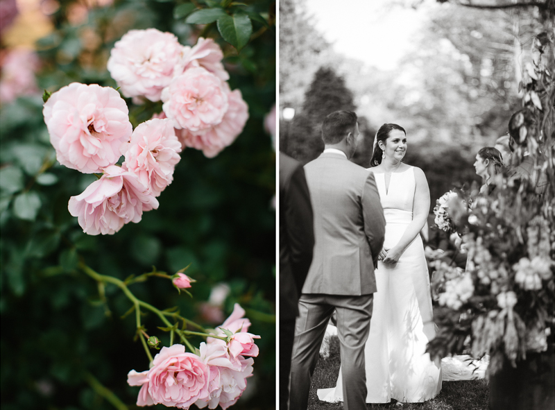 Peonies fill the space at Appleford Estate during the ceremony.