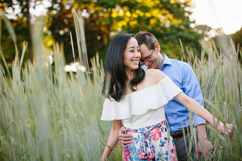 Philadelphia engagement session photo in meadow tall grass natural setting