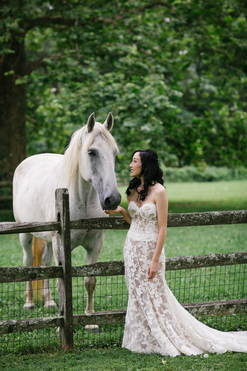 wedding grace winery white horse bride