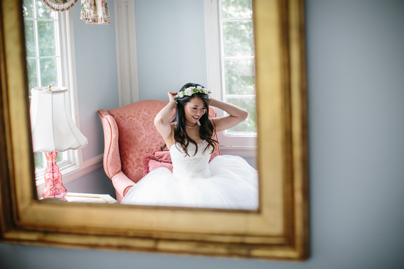 Bridal portraits before the outdoor wedding ceremony at Fernbrook Farms, NJ.