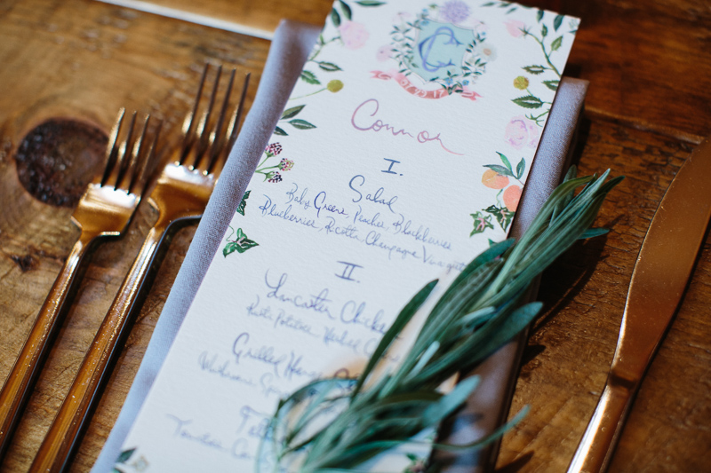 Detail invitation of bride and groom's wedding at Grace Winery.