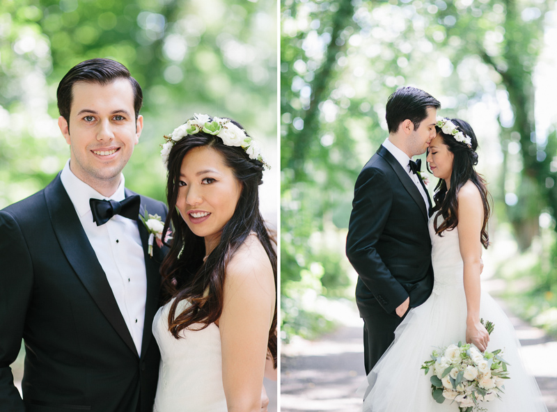 Outdoor portraits of the bride and groom in NJ.