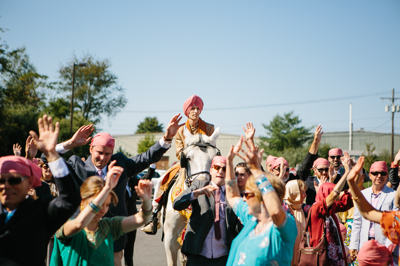 Baraat Indian wedding ceremony outside of Philadelphia.