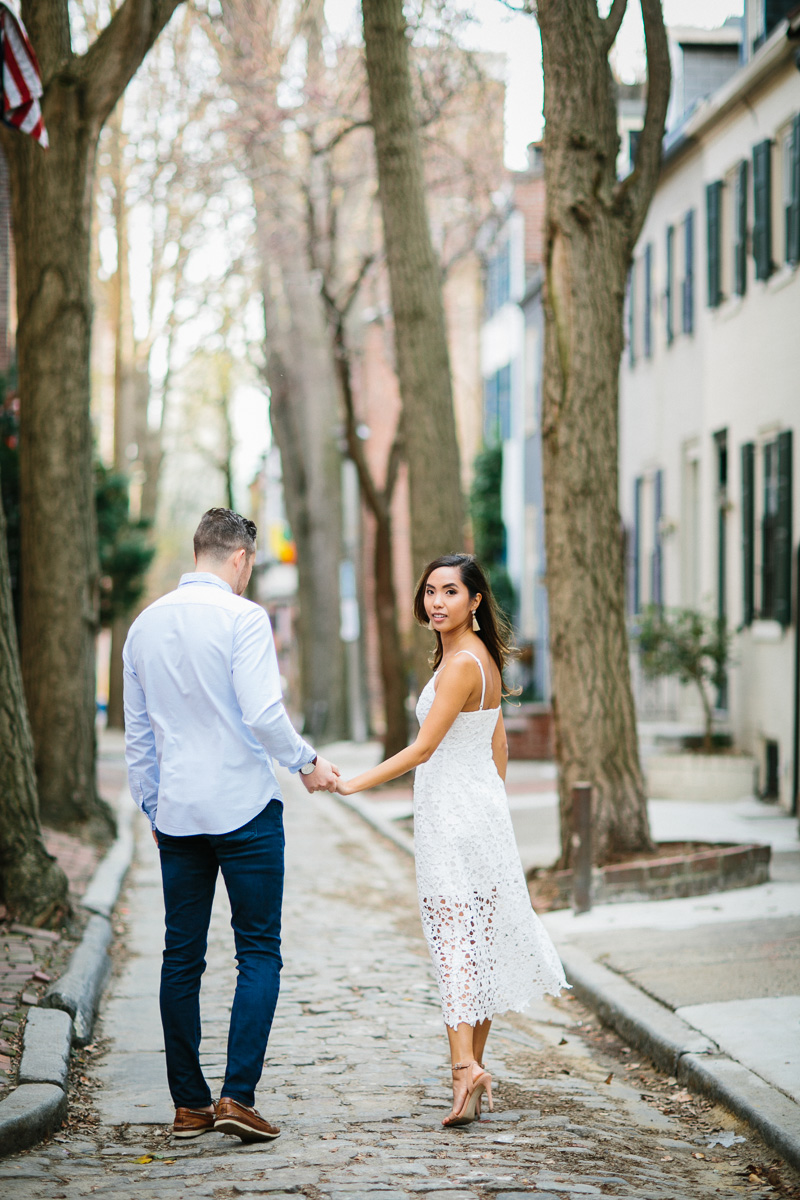Modern Philly Engagement Session Photos Old City Spring