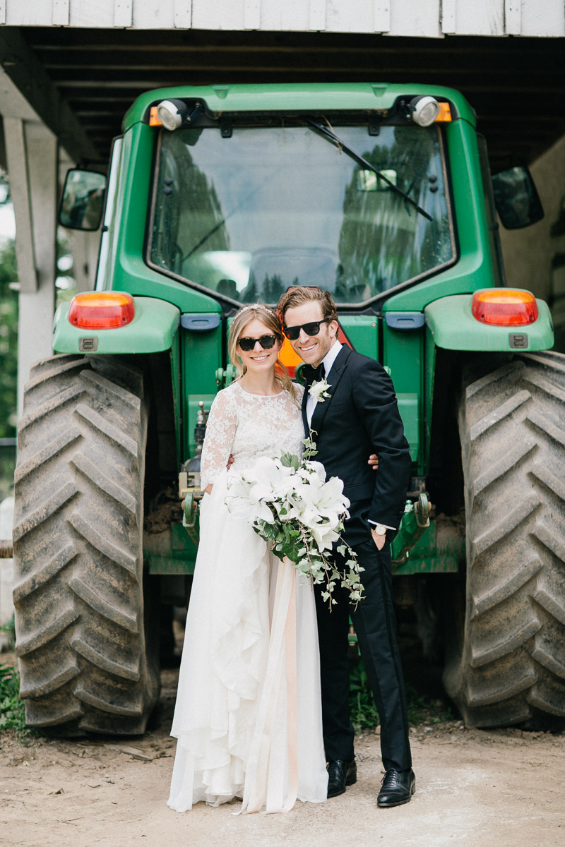 Hip Bride and Groom Style at Farm Wedding