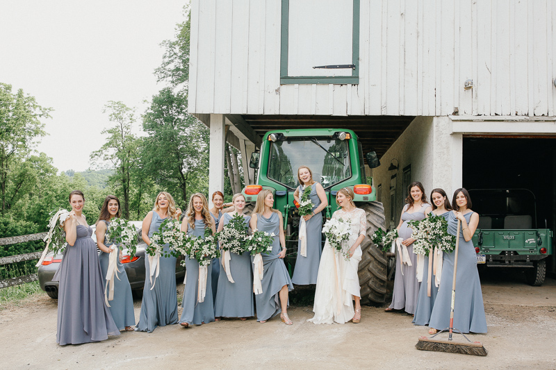 Bridal Party outside Rustic Barn near Philadelphia