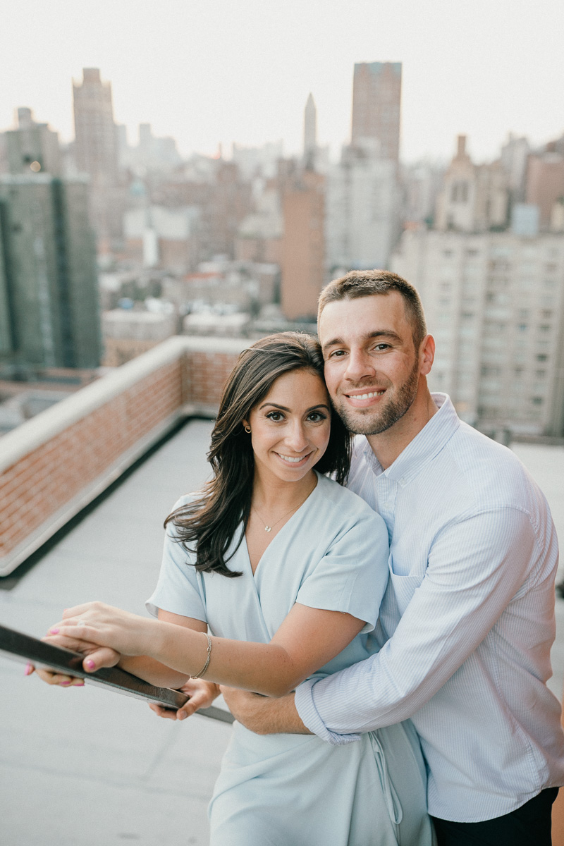 NYC Rooftop Engagement Photos