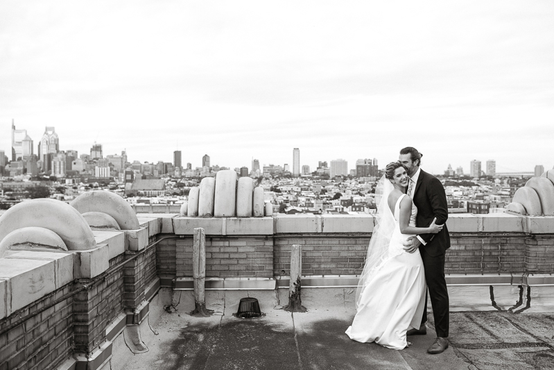South Philadelphia Skyline Wedding Rooftop 