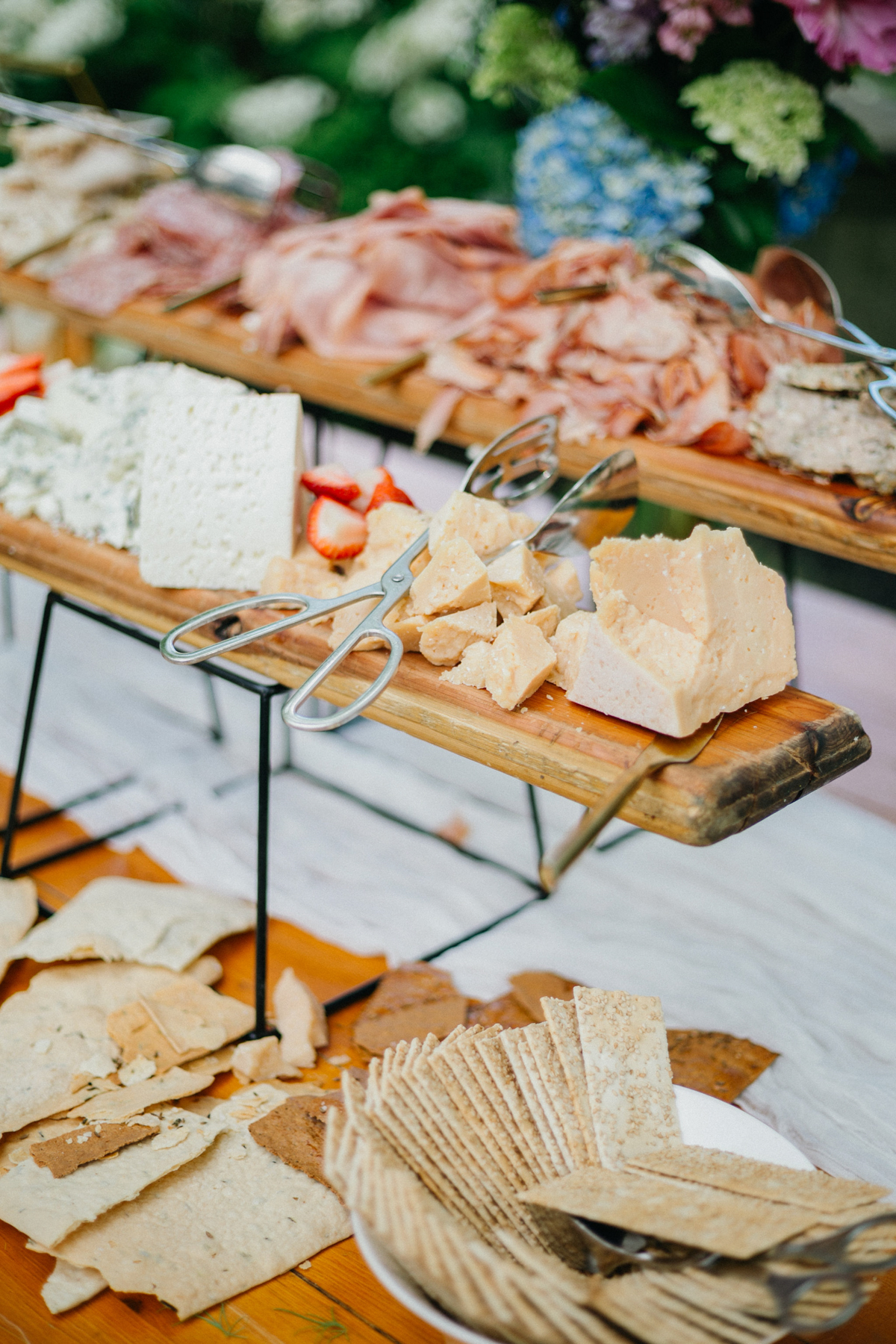 Charcuterie display at a summer wedding.