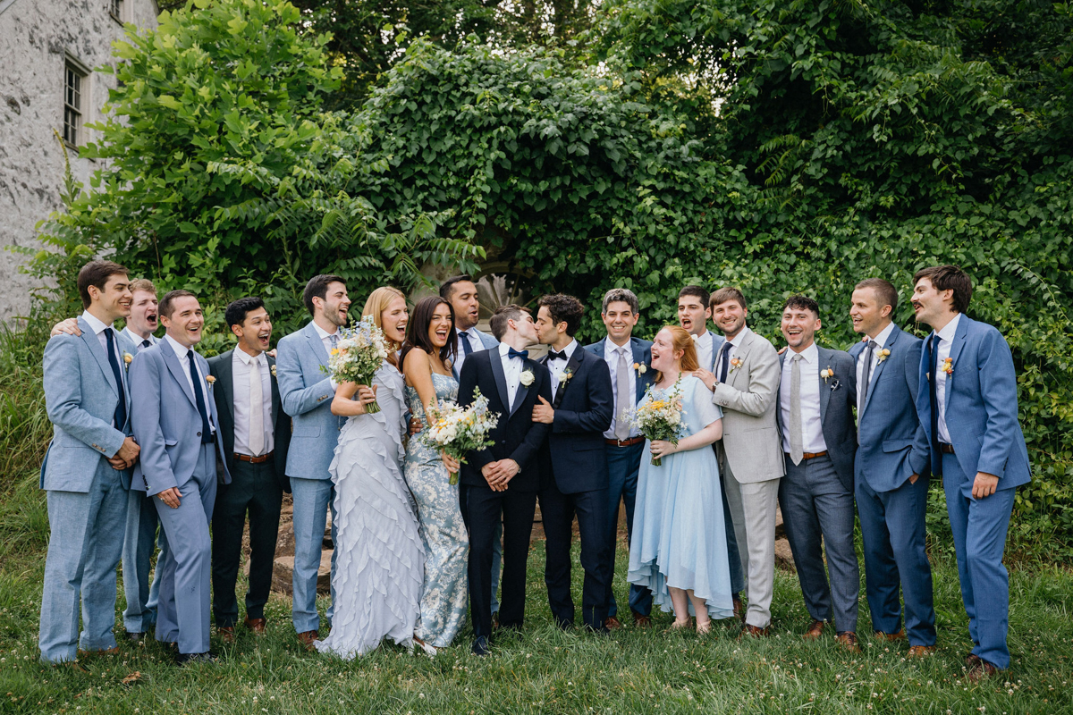 Same sex wedding party photos in Philadelphia, PA.