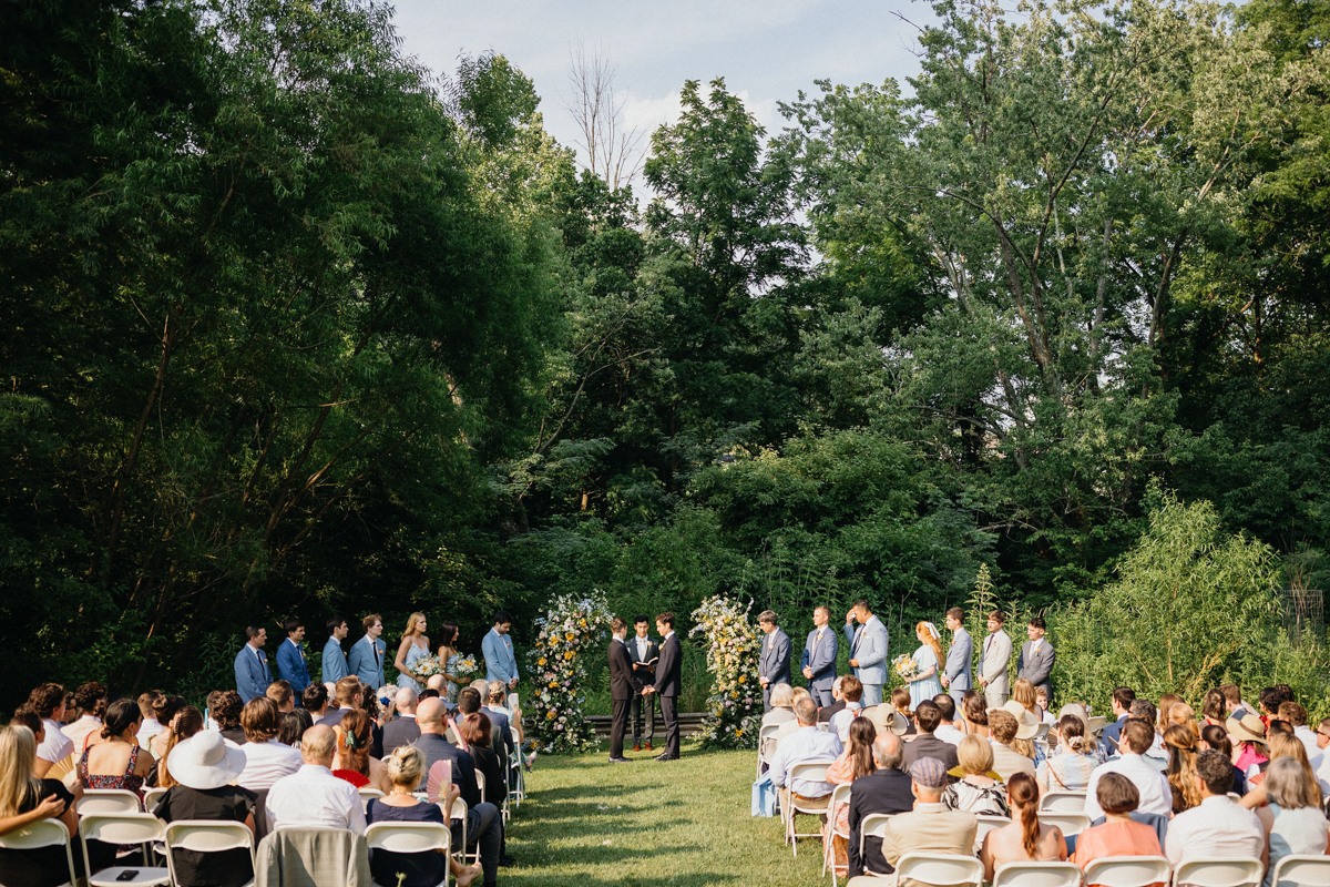 Outdoor wedding ceremony near Philadelphia.