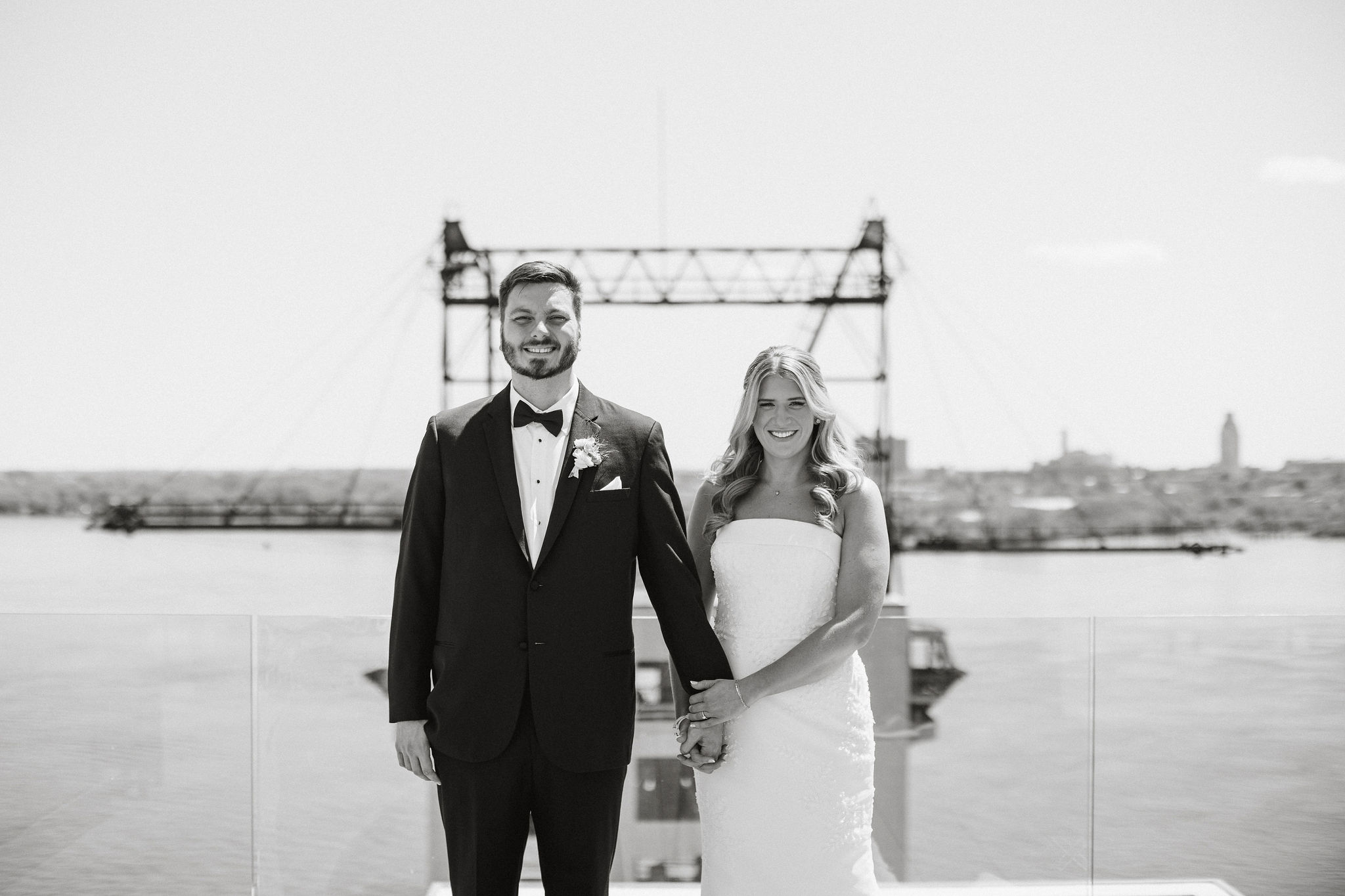 The couple steals a quiet moment before heading to the ceremony.