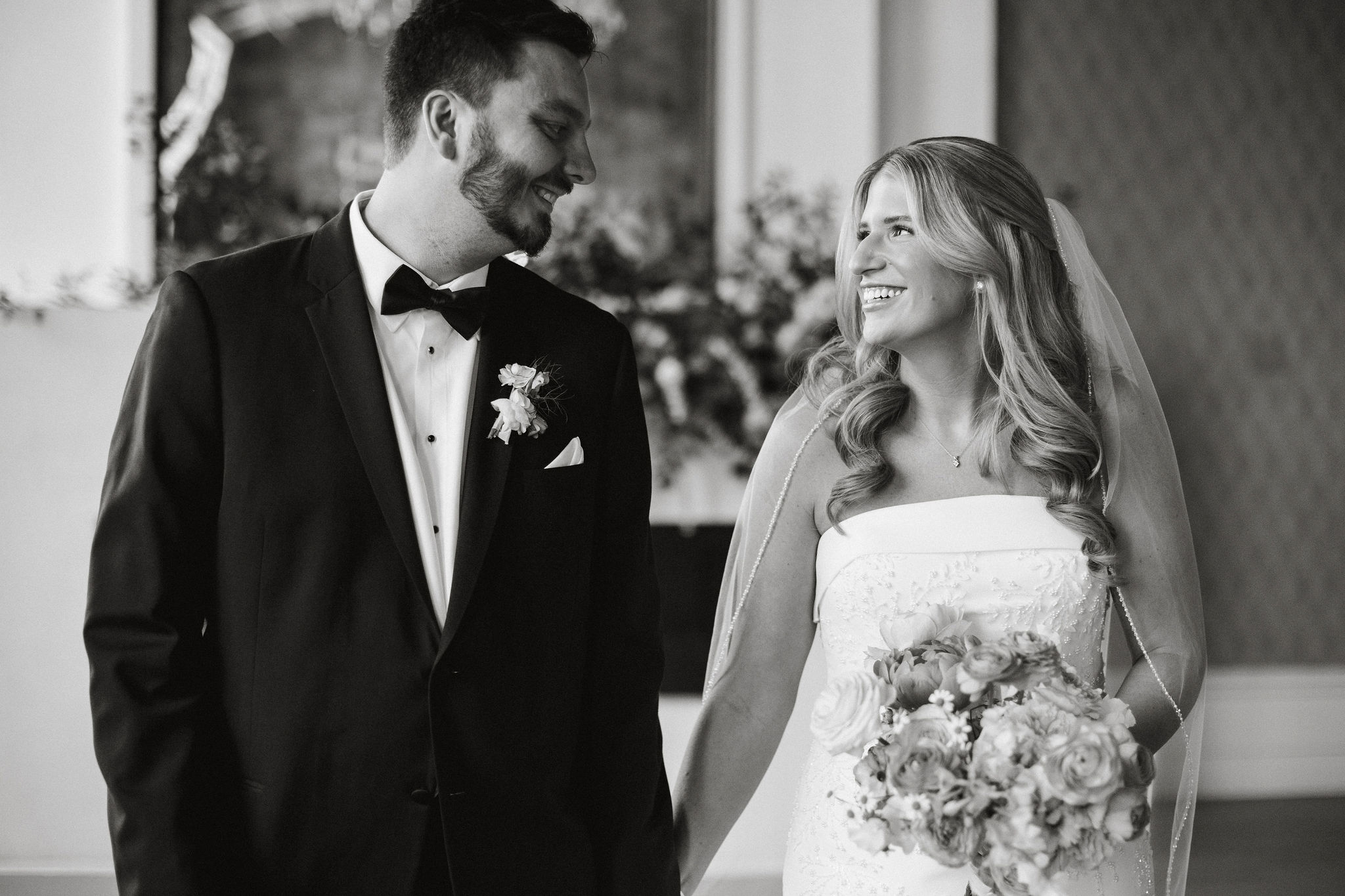 The couple steals a quiet moment before heading to the ceremony.