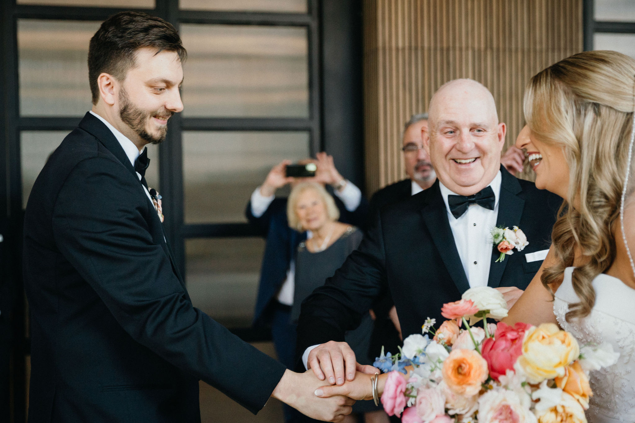 A playful candid moment caught by Philadelphia wedding photographer. 