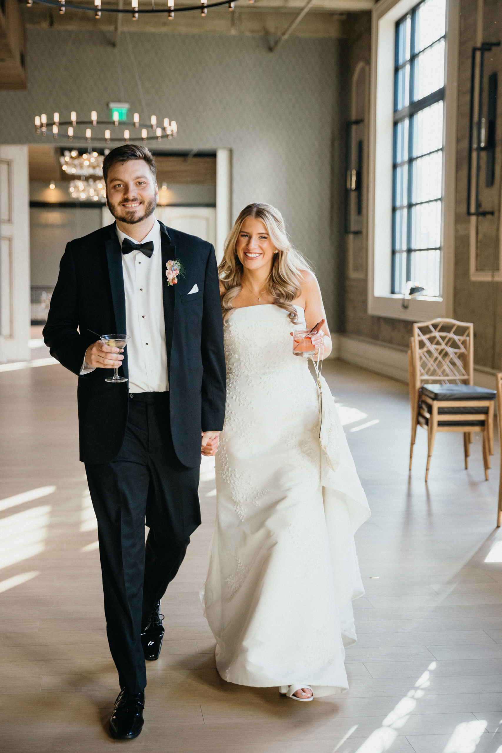 Philadelphia wedding photographers capture the couple’s laughter during portraits at the Switch House.