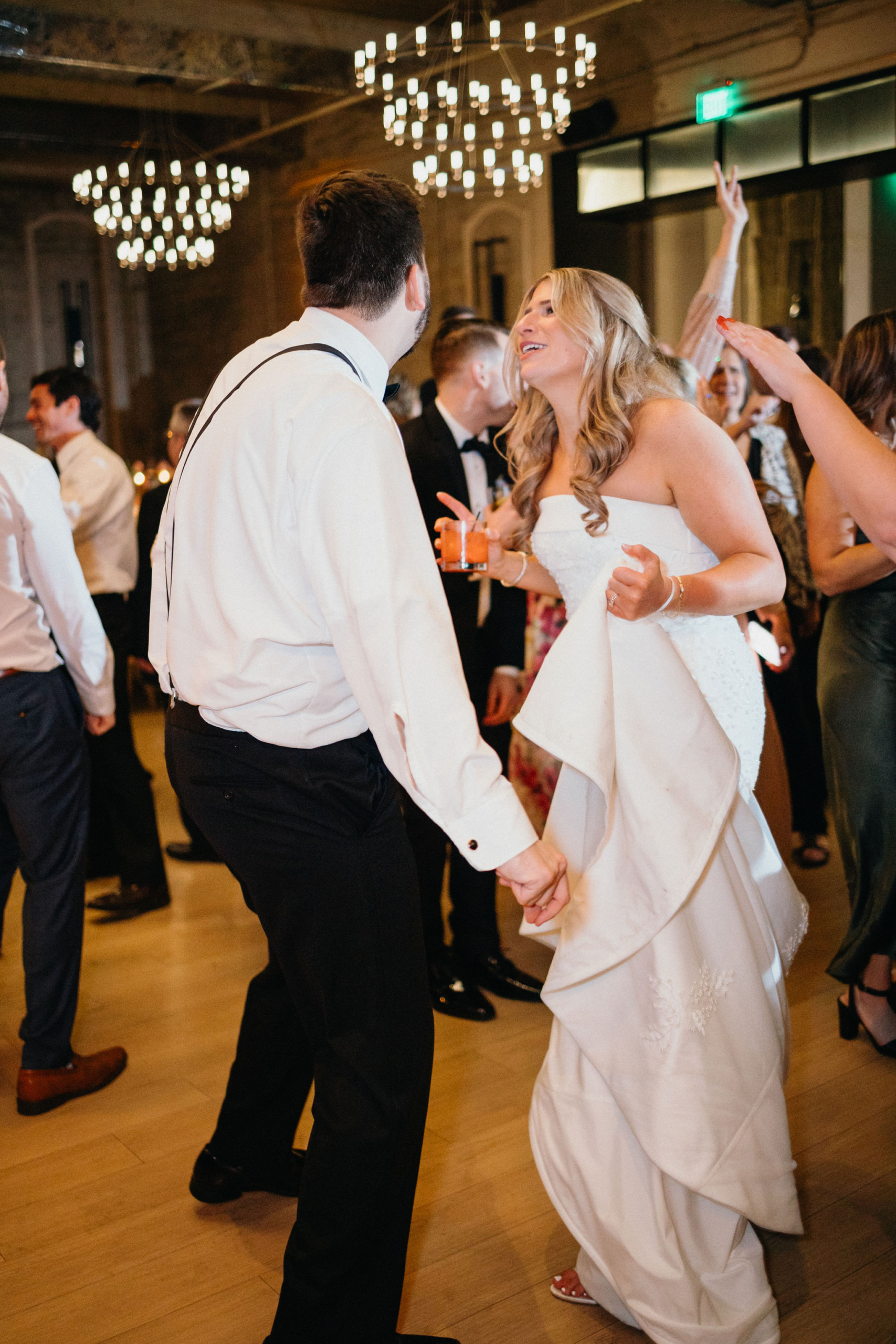 The couple shares one last dance as the evening winds down at their Switch House wedidng.