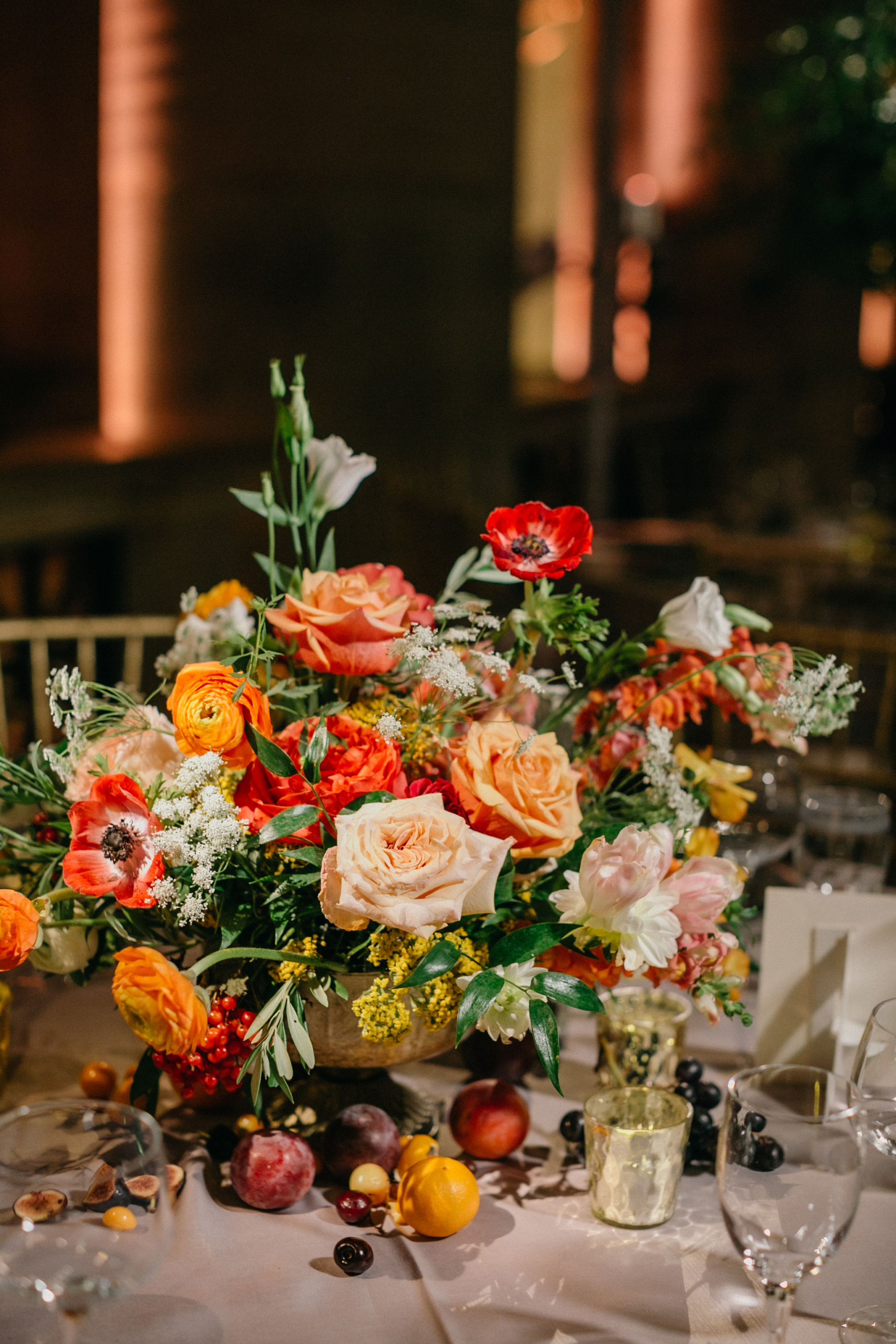 Art-inspired details at a Philadelphia Art Museum wedding reception.