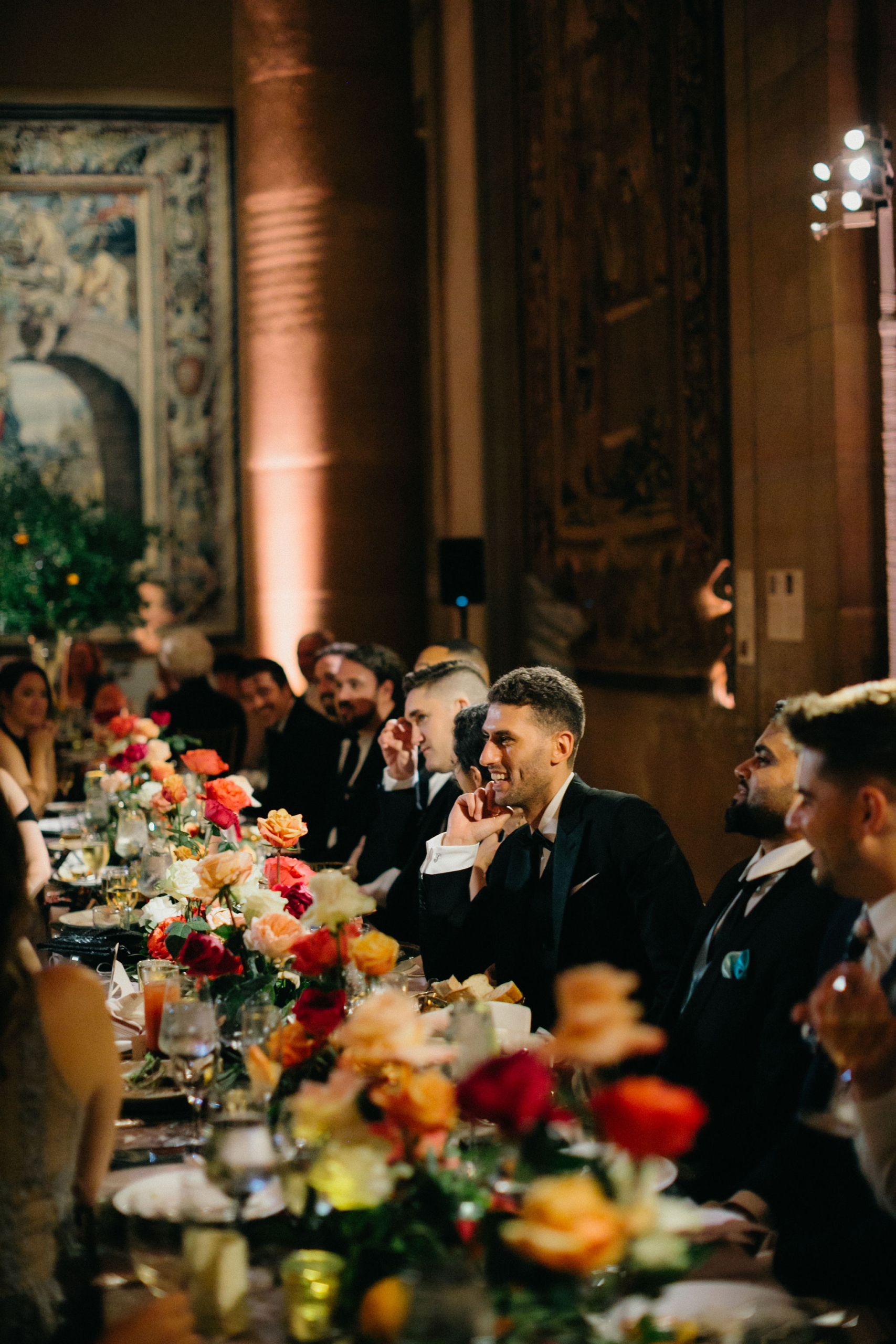 Guests celebrate at a reception full of artistic and personal touches in the Philly Art Museum.