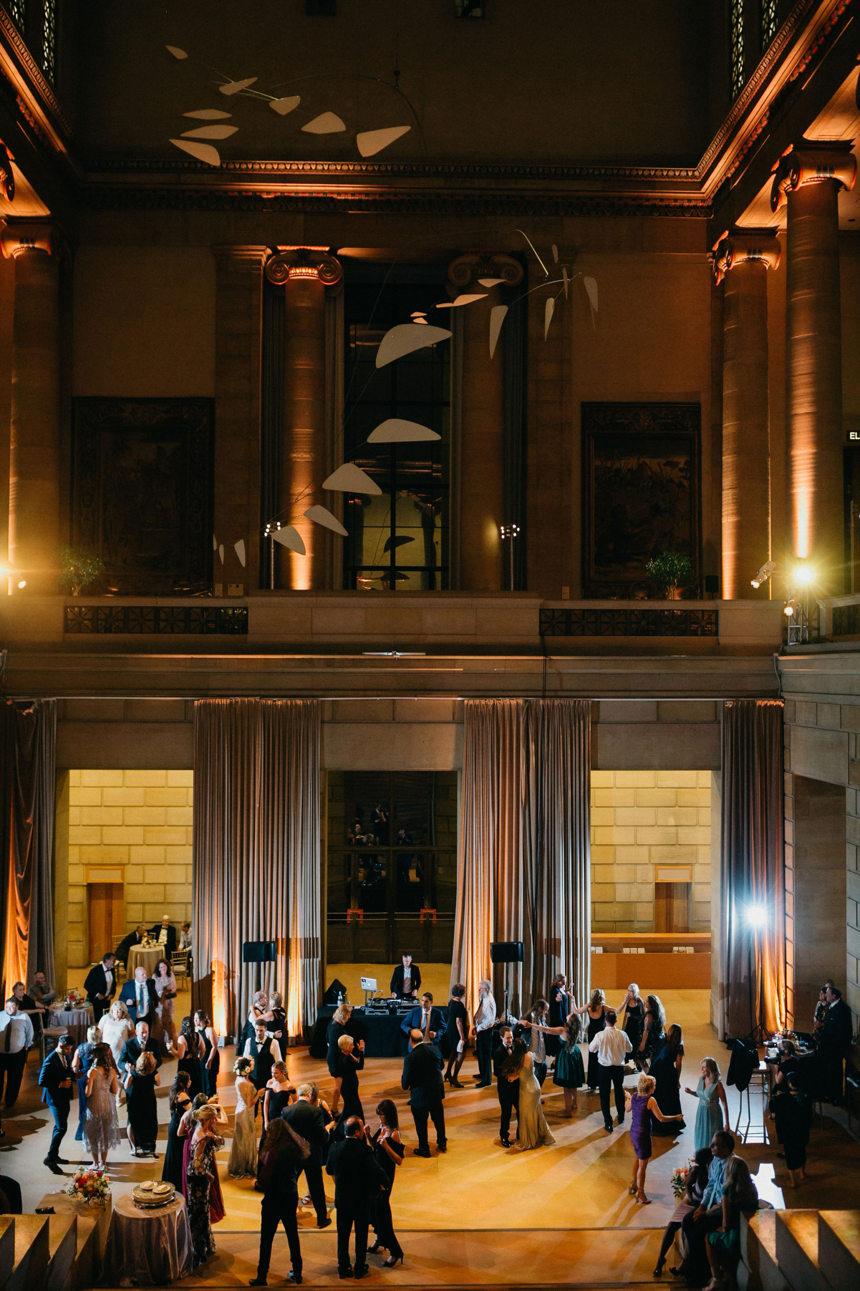 A wedding reception held in a stunning museum setting in Philadelphia.