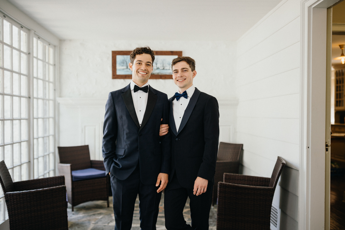 Philander Chase Knox Estate wedding portraits in the sunroom.