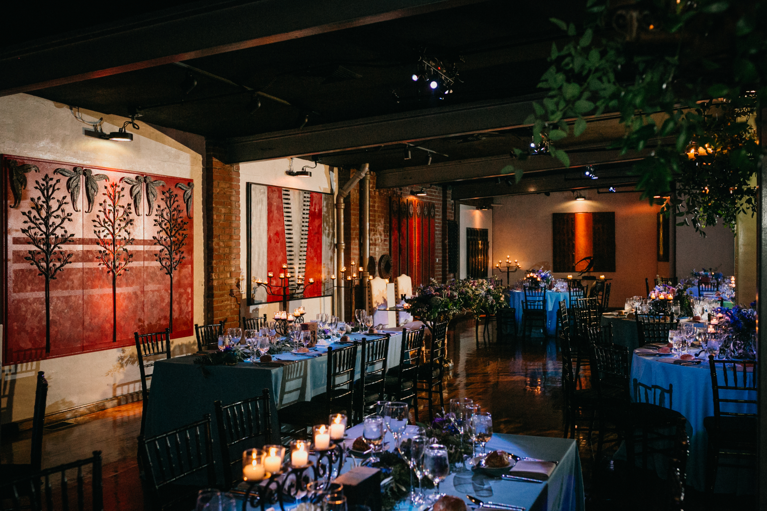 Artesano's reception space is indoors but with funky lighting and art hanging making it a very unique wedding venue in Philadelphia. 