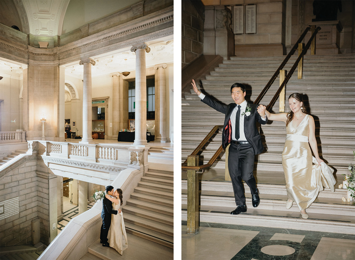 Hazel and Jeffrey's Free Library of Philadelphia wedding was documentary, nostalgic, and romantic.