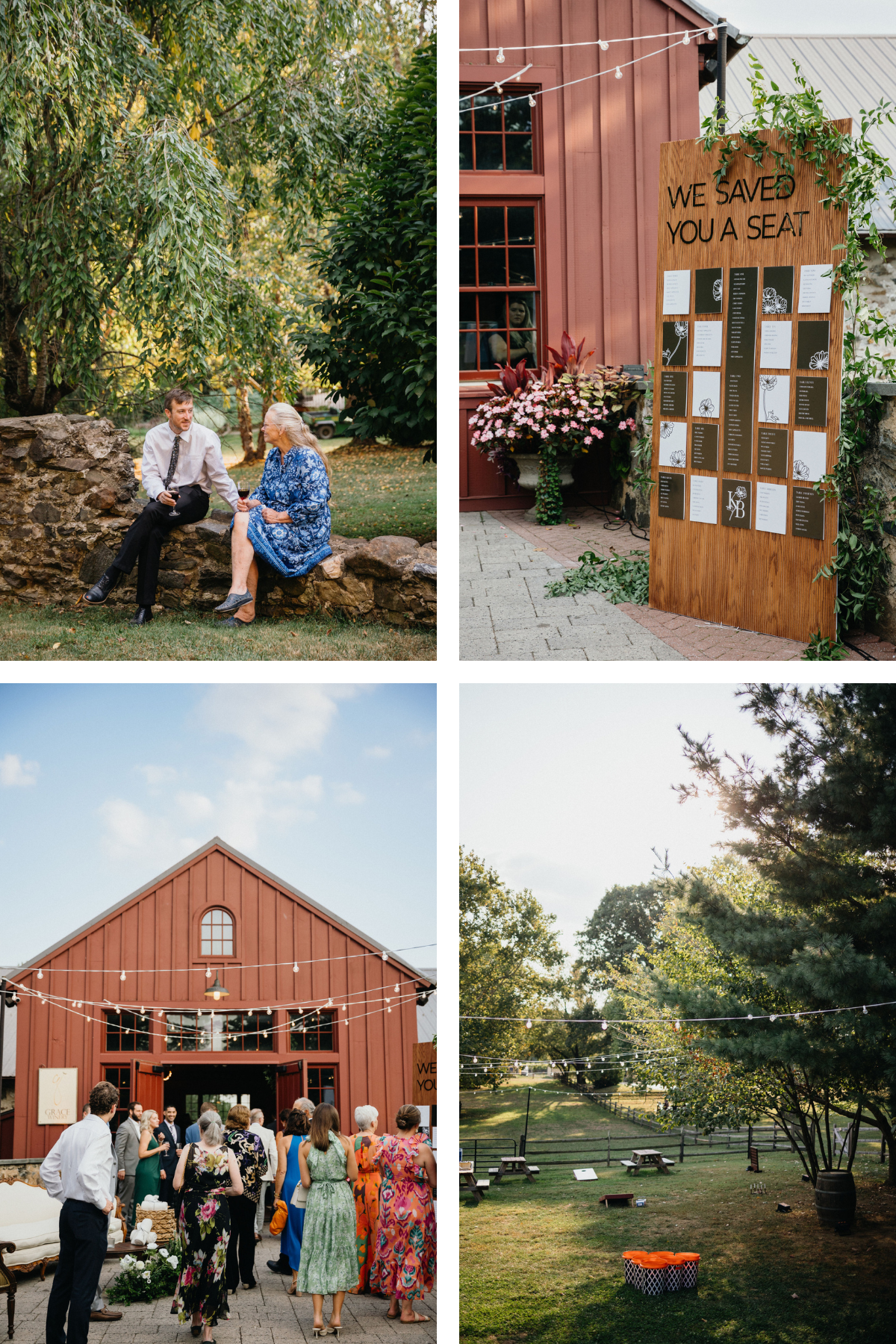 Rustic wedding decor at vineyard wedding in Philadelphia, Pennsylvania. 