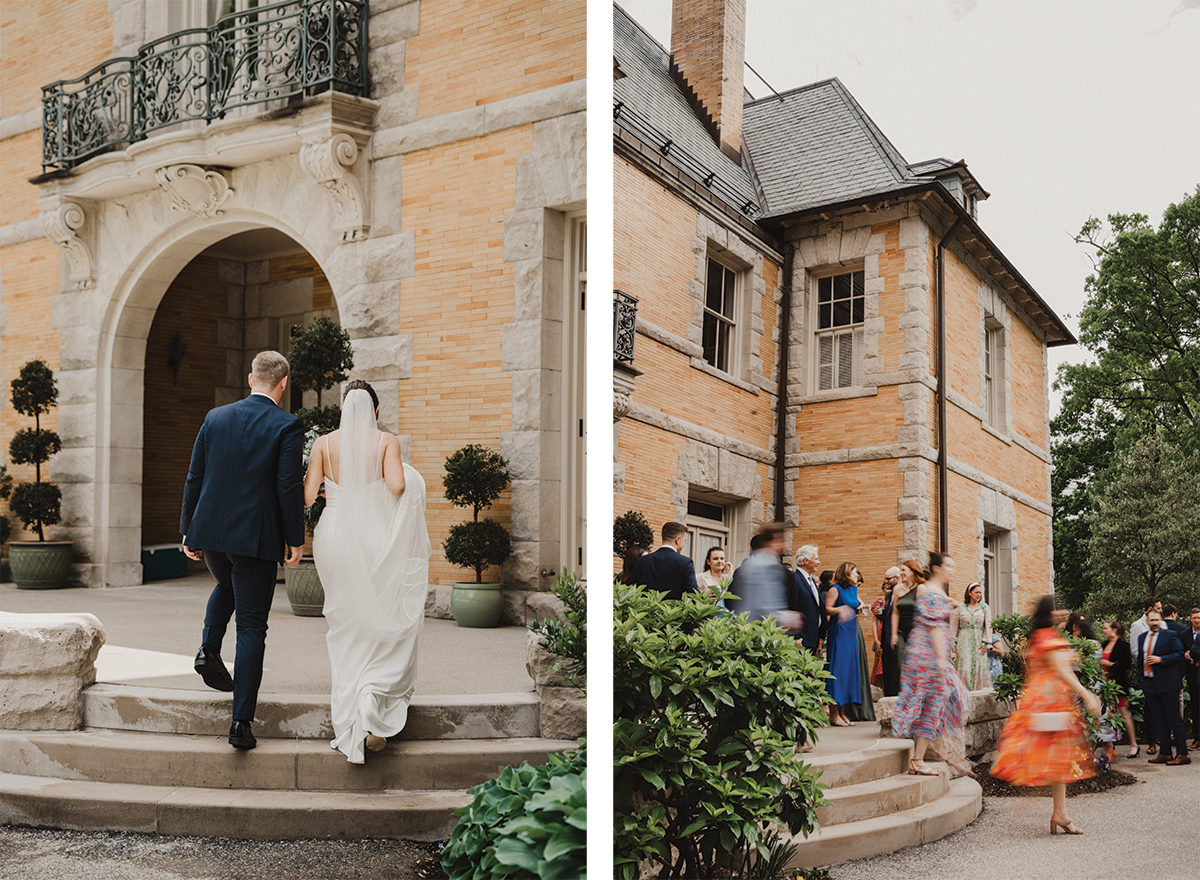 A dreamy estate with a dramatic staircase, perfect for grand entrances captured by Philadelphia wedding photographers.