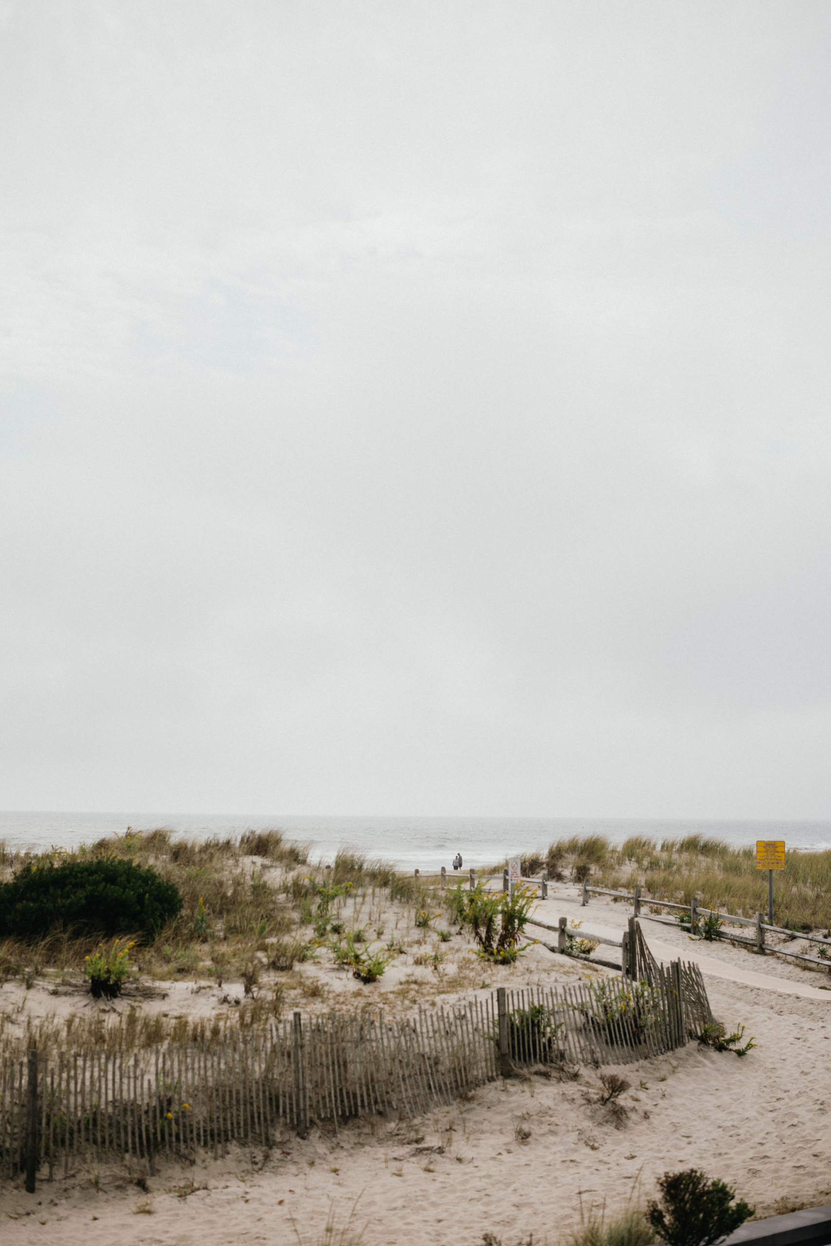 Ocean city NJ beach on an overcast day.