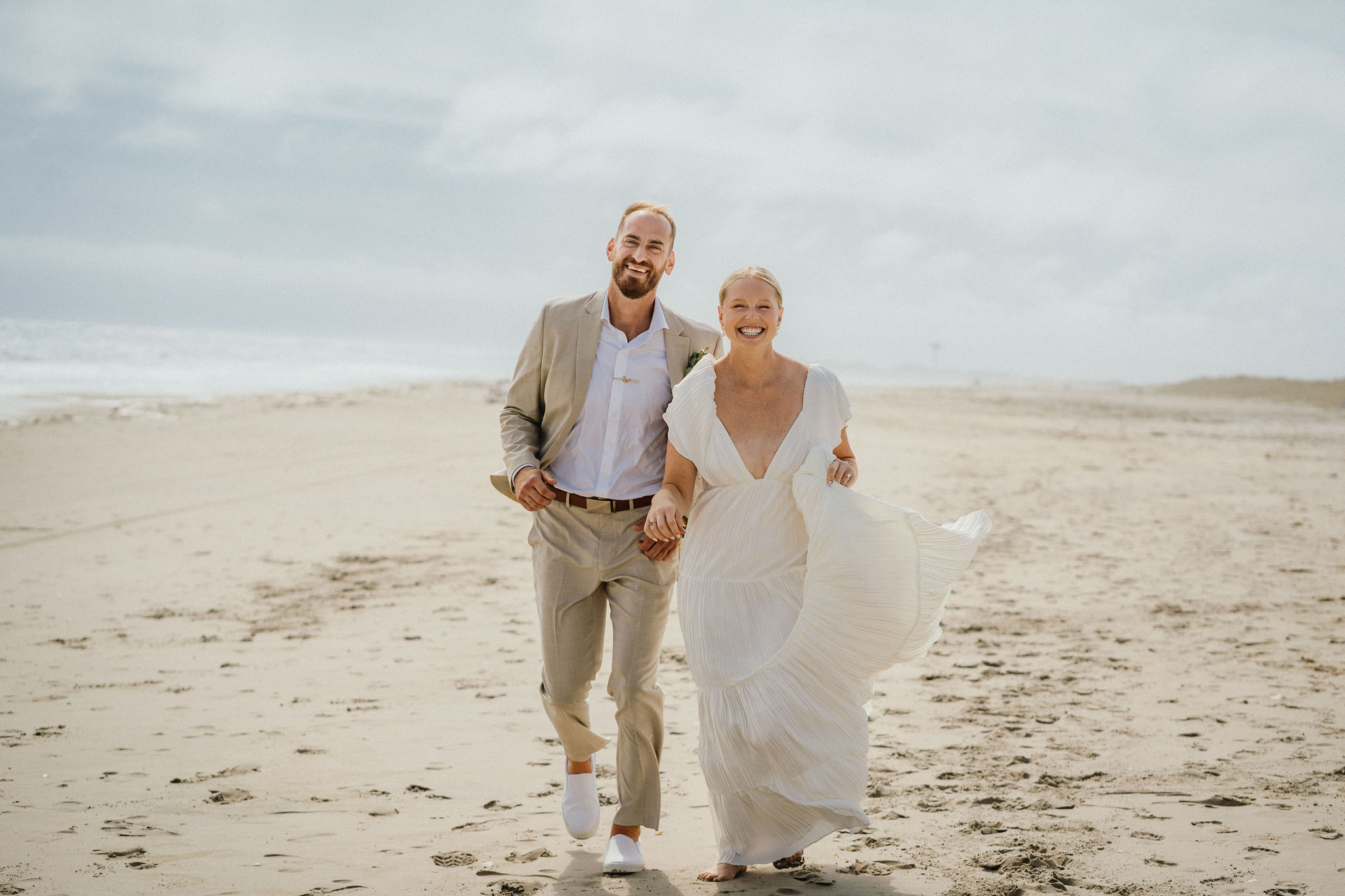 The ocean in the background of a perfect wedding day in Ocean City NJ.